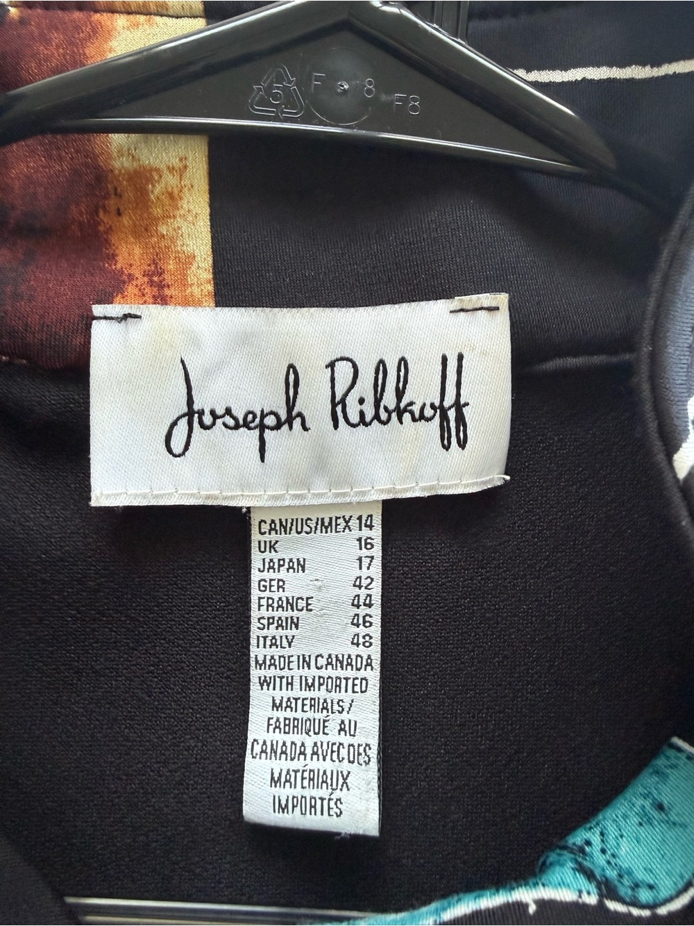 Joseph Ribkoff Black Abstract Multi-Color Boxy Jacket - Picture 5 of 10